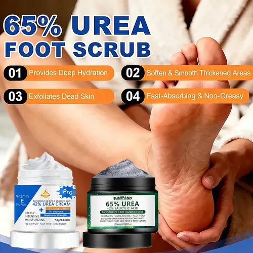 Kit De Urea 65% + 42% + Loción Para Pies Secos