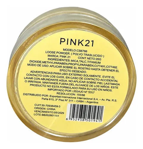 Pink 21 Polvo Traslúcido Beauty Makeup Tono Banana