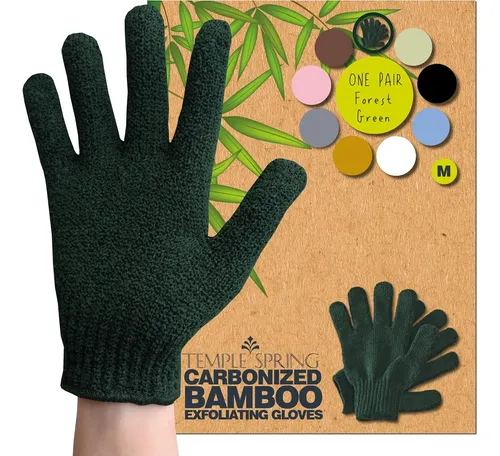 Guante Exfoliante De Bambú Verde Para Baño Y Ducha