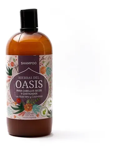 Shampoo Oasis 520ml Cabello Seco Aloe Vera Calendula Vegano