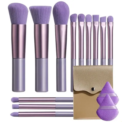 Set De Pinceles De Maquillaje Premium + Esponja + Caja De
