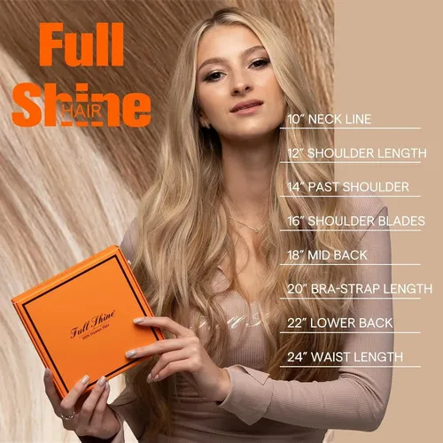 Extensiones De Cabello Humano Full Shine Cinta Rubio 14