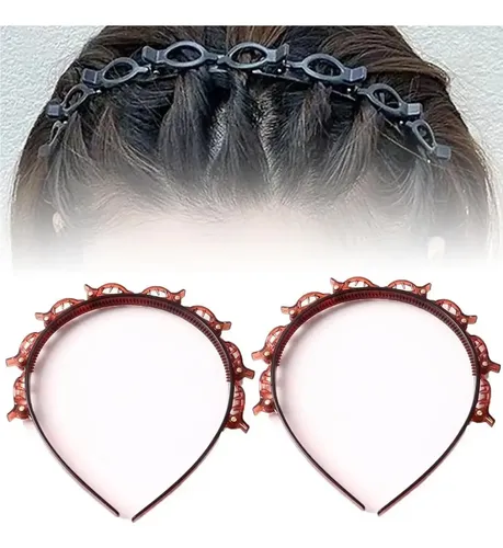 // Diadema Trenzada Doble, Clip Para Cabello Versátil **