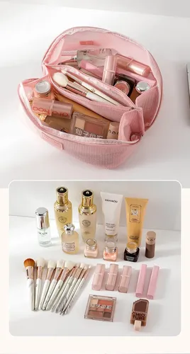 Set 5 Bolsas De Maquillaje De Malla Transparente Viaje