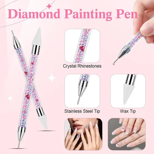 Set Para Arte En Uñas Con Pinza Y Bolígrafo Cera Colorido