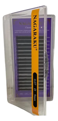 Kit Nagaraku Extensiones De Pestañas Clásicas 0.07 Curva D Largos 7 Al 9 Mm