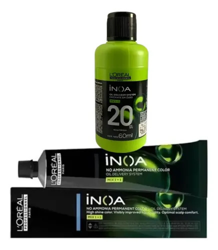 Tintura Inoa Loreal Sin Amoniaco Incluye Oxidante 20 Vol Tono 6.11 rubio oscuro ceniza profundo