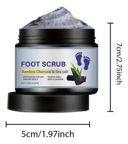 Exfoliante Para Pies Marinos Con Carbón, Limpieza Profunda Y