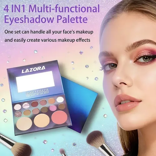 Set Maquillaje Mujer Lazora 9 Piezas Con Brochas