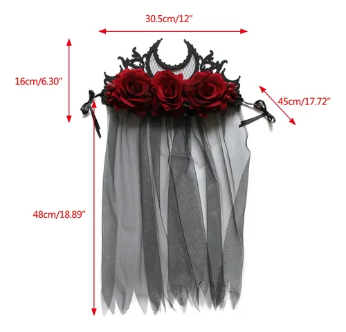 Tiara Gótica Con Diadema Para El Día De Los Muertos