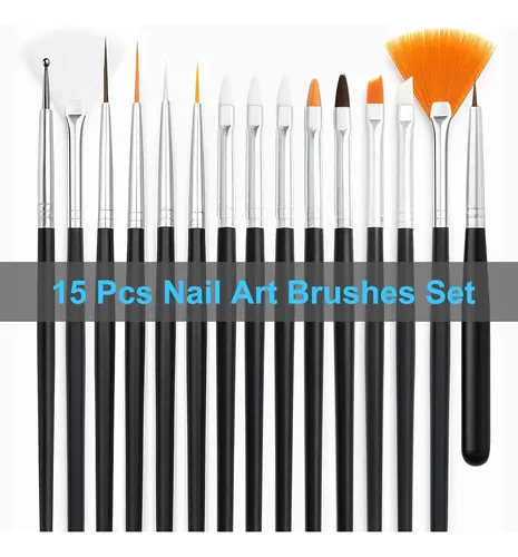 Kit De Herramientas Para Uñas 15 Pinceles Con Soporte