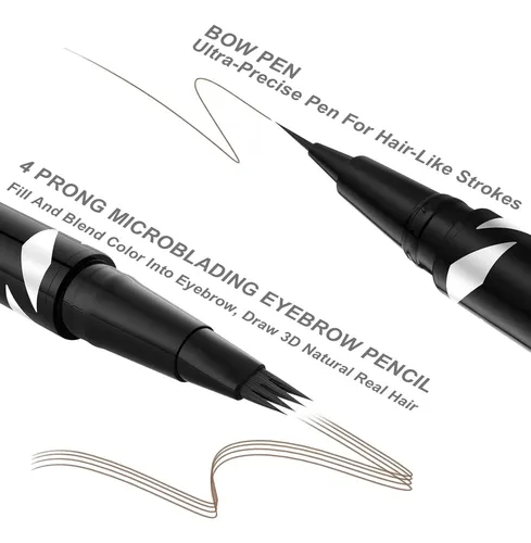 Lápiz 2 En 1 Para Cejas Impermeable Lavone Marrón Oscuro