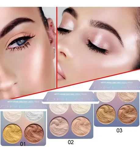 Iluminador Facial En Polvo Brillante Paleta De Maquiagem