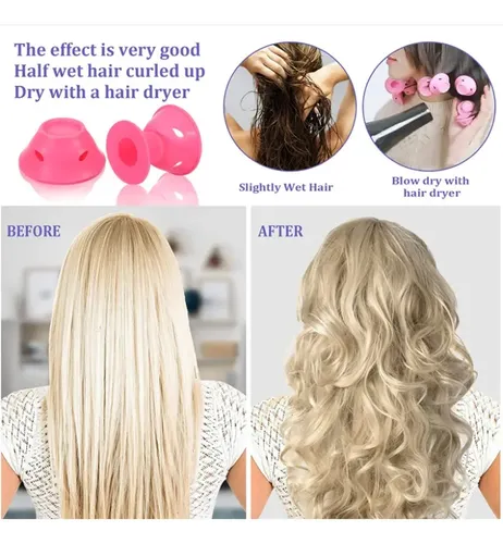 40 Rulos De Cabello Mágicos, 20 Silicona Grande