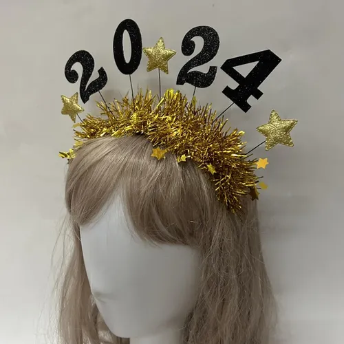 Diadema De Feliz Año Nuevo 2024, Accesorio Para El Oro