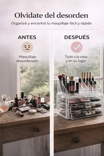 Organizador Acrílico De Maquillajes Y Cosmeticos Con Cajones
