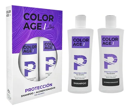 Kit Color Age Keratina para Cabello Teñido con Shampoo y Acondicionador 500 mL