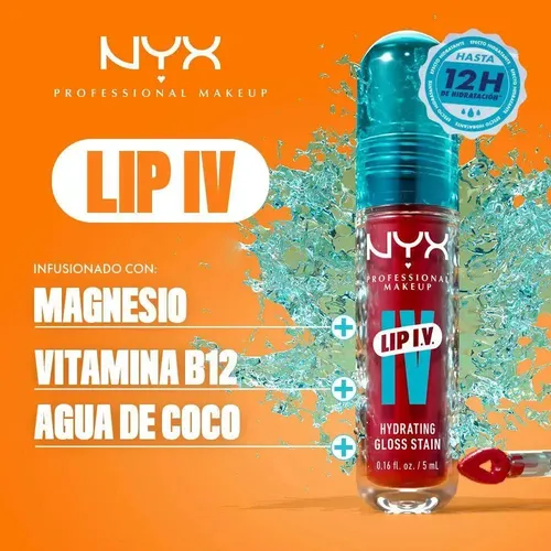 Tinta De Labios Hidratante Lip Iv De Nyx Professional Drippin In Rose