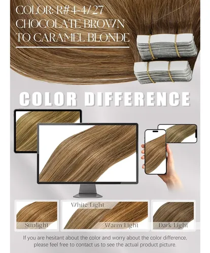 Extensiones De Cabello Lacer Hair 16” R4/4-27 Con Cinta