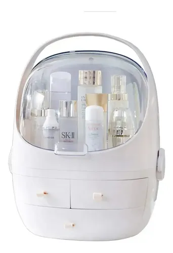 Organizador Maquillaje y Joyas PVC Portátil Impermeable Capsula Tocador Baño Dormitorio Portacosmeticos Elegante Esmaltes