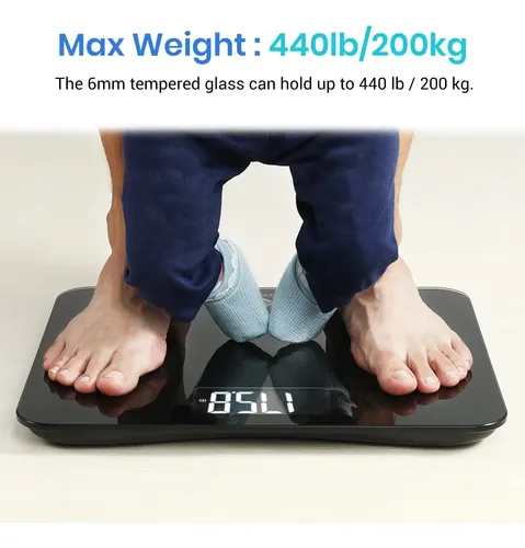 Bascula De Bano Etekcity Para Cuerpo Para Personas, Plata… Negro
