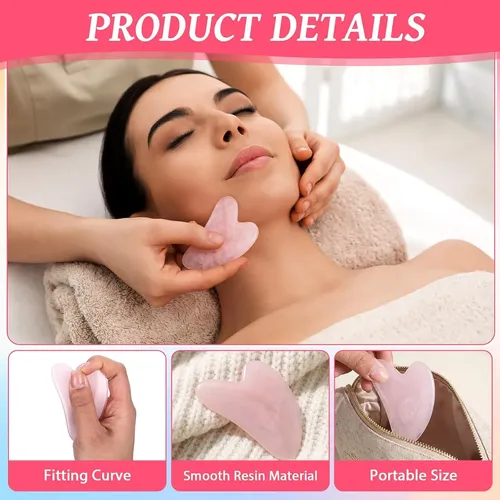 Set 100 Gua Sha Resina Corazón Facial Y Corporal
