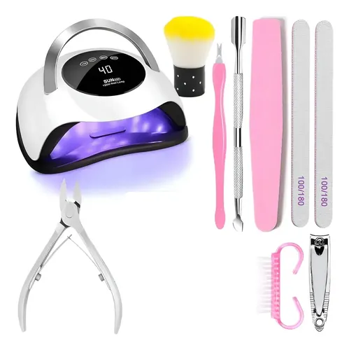 Kit Uñas Manicura Completa Set Insumos Cabina Uv Led Limas