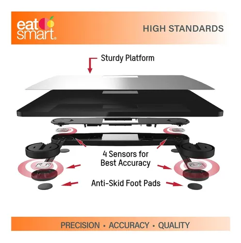 Eat Smart Precisión: Báscula De Baño Digital Con Lcd Acero Inoxidable