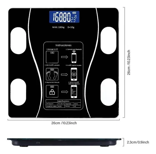 Balanza Digital Pirotech Inteligente con Bluetooth para Baño y App Celular
