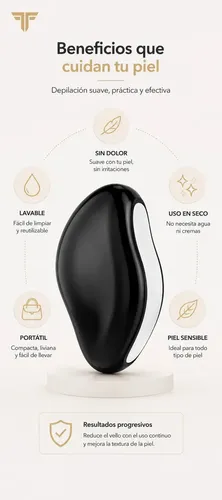Piedra Depiladora Cristal Exfoliante Sin Dolor Lavable Suave Negro