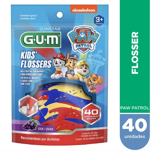 Flosser dental GUM con aplicador Kids Flossers sabor uva 1.6 cm 40 u