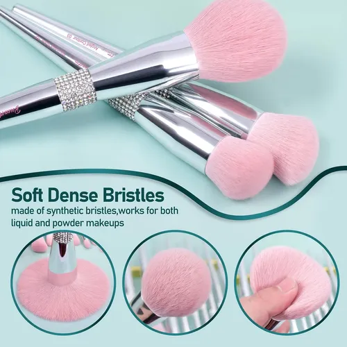 Elegant Pink Ultra Soft Labeled Makeup Brushes Sets With