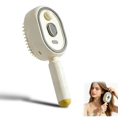 Cepillo De Vapor Recargable Para Cabello Con Spray ;