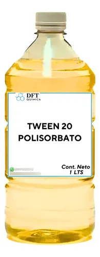 Tween 20 Polisorbato Dft Química 1 Litro Emulsionante