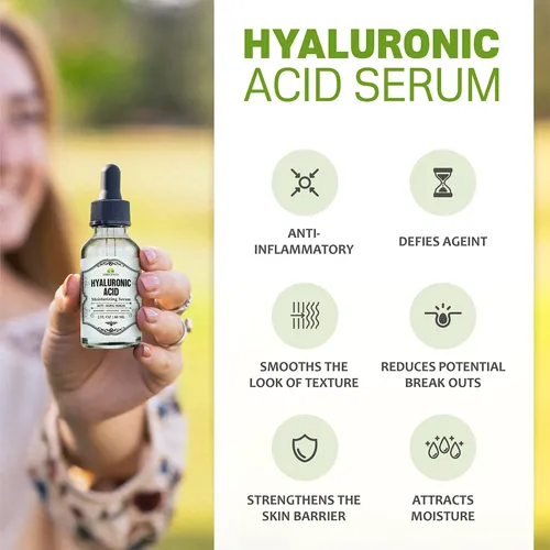 Sérum De Ácido Hialurónico Herbalicious, 2 Onzas, Hidratante Día/noche
