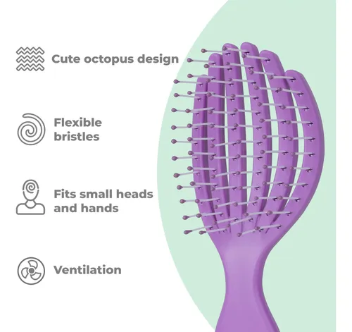 Cepillo Ninabella Mini Octopus Detangler Morado
