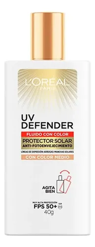 Protector Solar Facial L’oreal París Uv Defender Tono Medio