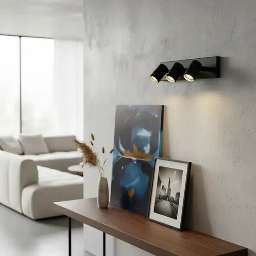 Aplique de pared para baño iluminacion baño interior Ilunor + 3 led incluido – Negro