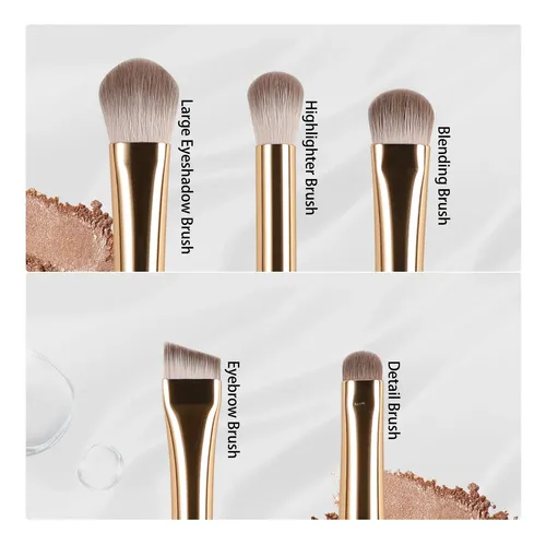 Set 5 Brochas Para Maquillaje De Ojos Acmebeauty Negro