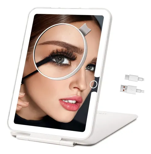 Espejo De Maquillaje Recargable Lukymiro Con Luces Y Aumento