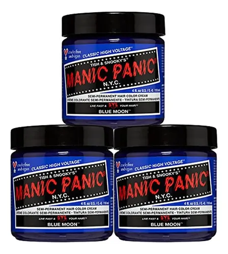 Tinte Semipermanente Clásico Blue Moon De Manic Panic, Nuevo
