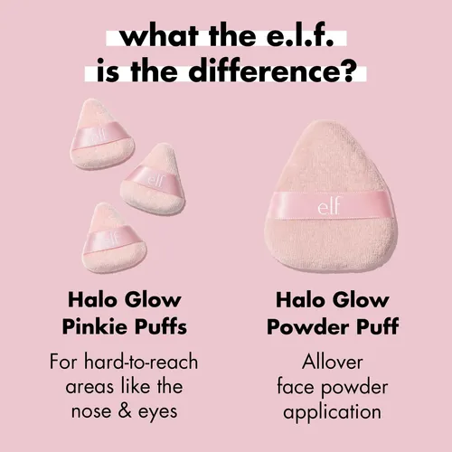 Set De 3 Puffs Powder Puff E.l.f. Halo Glow Pinkie
