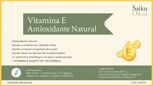 Vitamina E Pura Liquida P/ Cremas Arrugas Piel Pelo 30ml