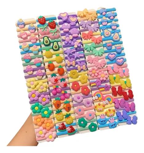 Cw 100 Lindos Anillos De Pelo De Dibujos Animados Para Niños