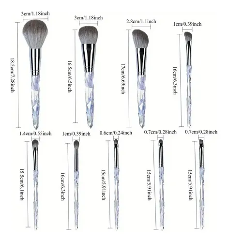 Set De Brochas Soft Ice Crystal 9 Pzas – Uso Versátil