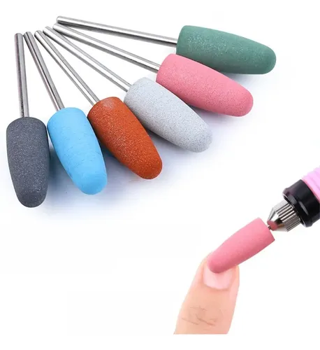 6x Silicona Broca De Uñas Rotary Burr Head Cutícula Clean