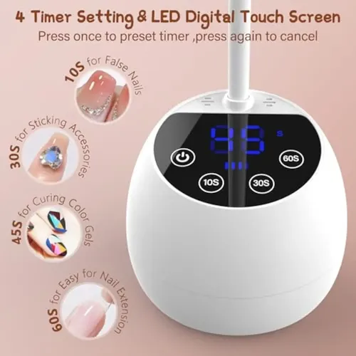 Lámpara De Uñas Led Uv Inalámbrica De 36 W, Mini