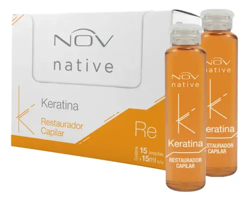 Ampolla Keratina Nov Restaurador Capilar 15ml X 4 Unidades