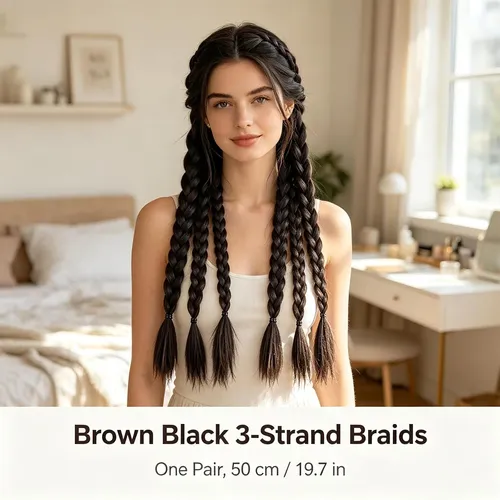 2 Trenzas De Cabello Sintético, Extensiones De Cabello Trenz