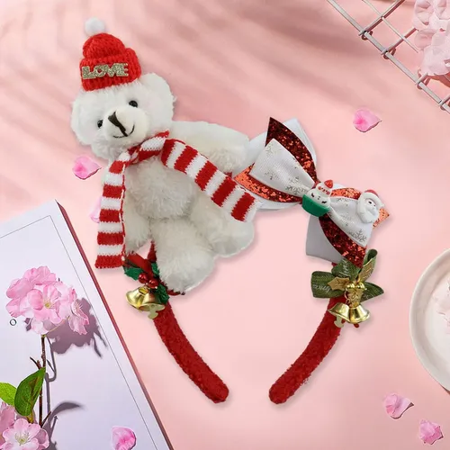 Aro De Pelo Con Forma De Oso Navideño Para Decoración De Dia